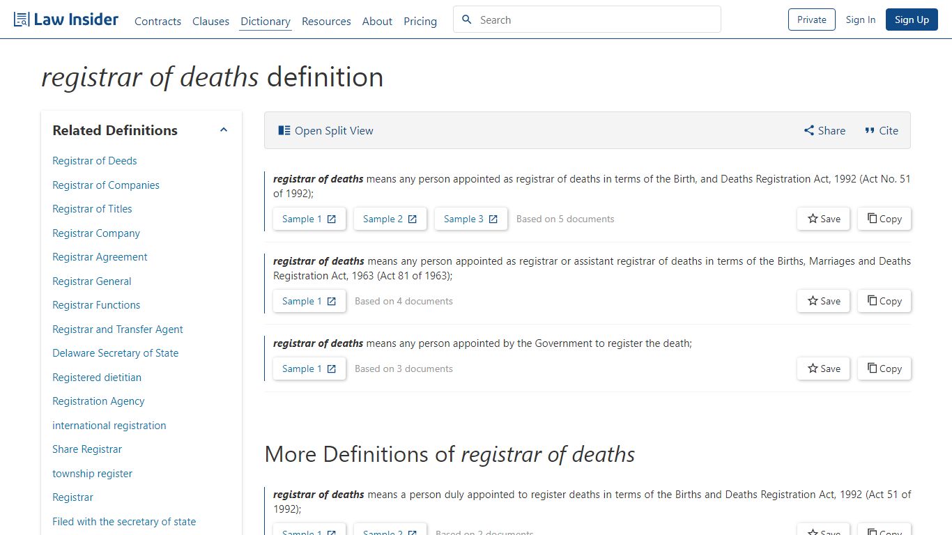 registrar of deaths Definition | Law Insider