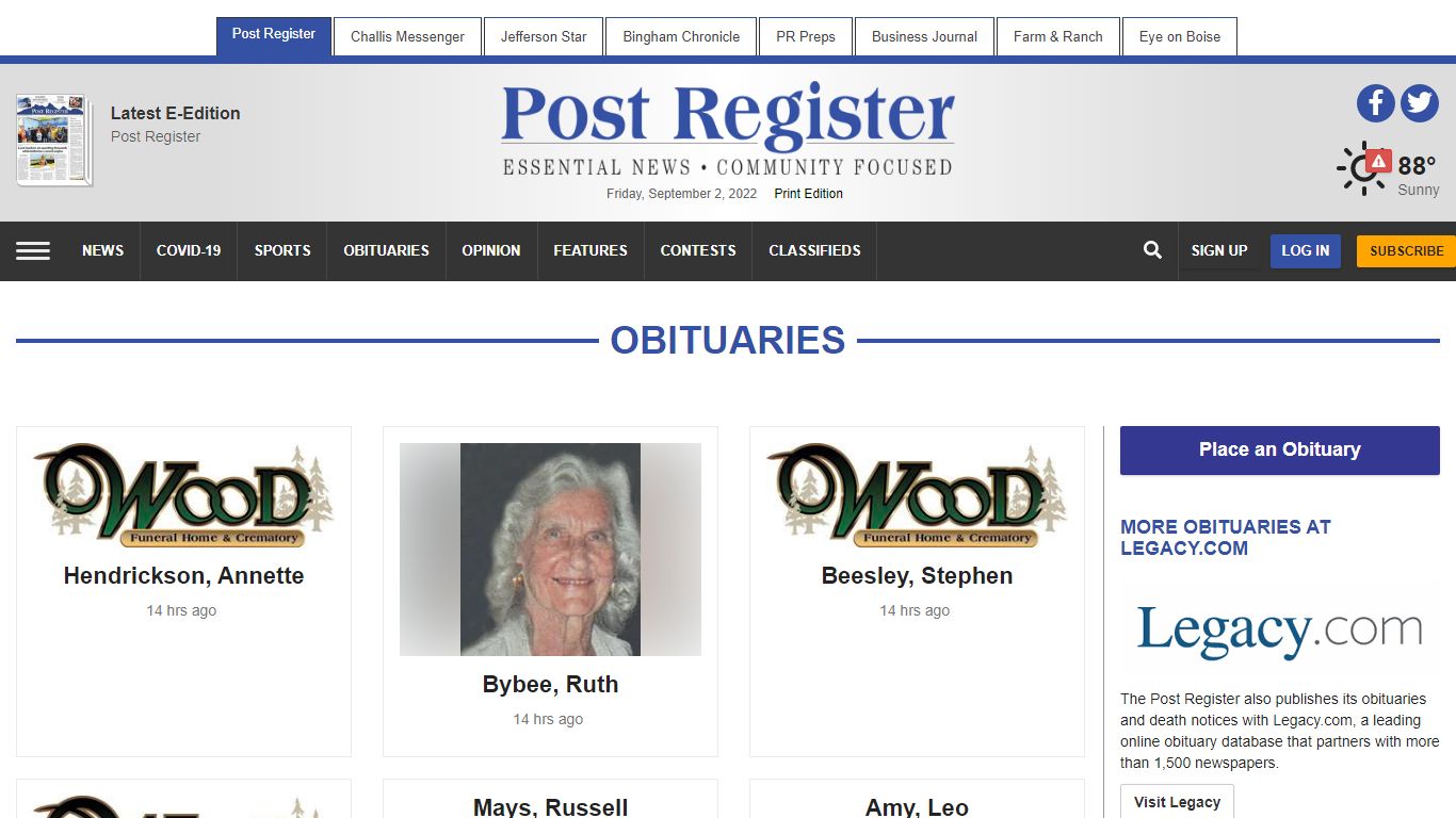 Obituaries | postregister.com